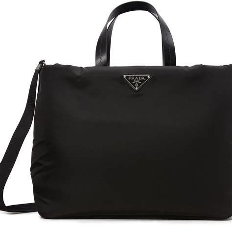 prada handbag nylon tote bag bn1057 black|Black Re.